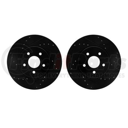 8002-20000 by DYNAMIC FRICTION COMPANY - Brake Rotors - Drilled & Slotted - Black