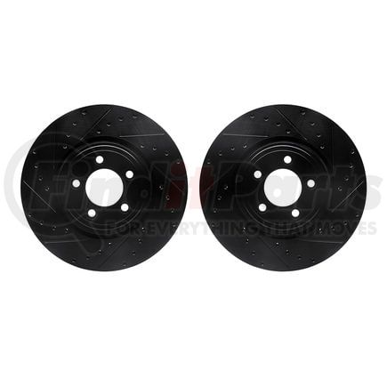 8002-20010 by DYNAMIC FRICTION COMPANY - Brake Rotors - Drilled & Slotted - Black