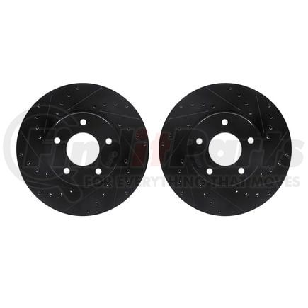 8002-20014 by DYNAMIC FRICTION COMPANY - Brake Rotors - Drilled & Slotted - Black