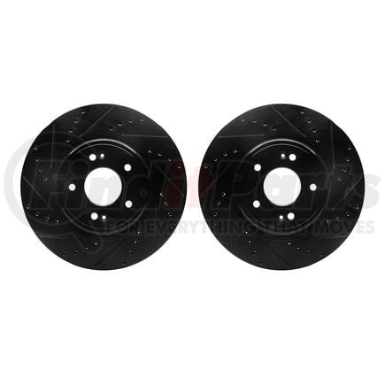 8002-21002 by DYNAMIC FRICTION COMPANY - Brake Rotors - Drilled & Slotted - Black