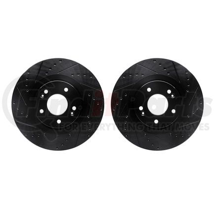 8002-21019 by DYNAMIC FRICTION COMPANY - Brake Rotors - Drilled & Slotted - Black