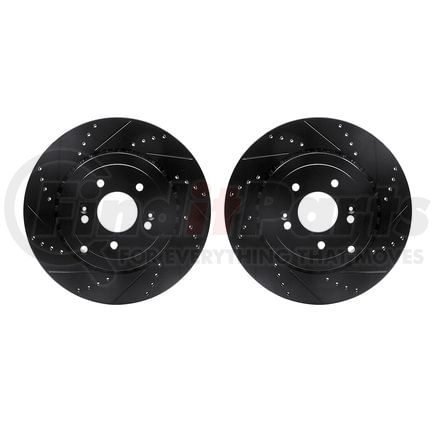 8002-21025 by DYNAMIC FRICTION COMPANY - Brake Rotors - Drilled & Slotted - Black