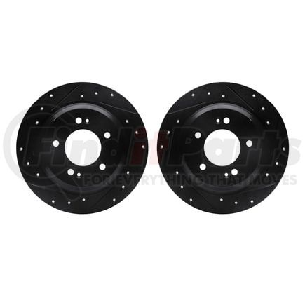 8002-21027 by DYNAMIC FRICTION COMPANY - Brake Rotors - Drilled & Slotted - Black