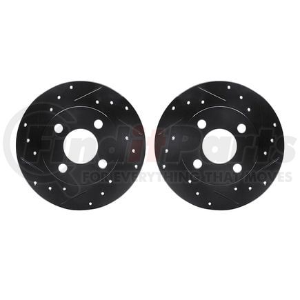 8002-23000 by DYNAMIC FRICTION COMPANY - Brake Rotors - Drilled & Slotted - Black