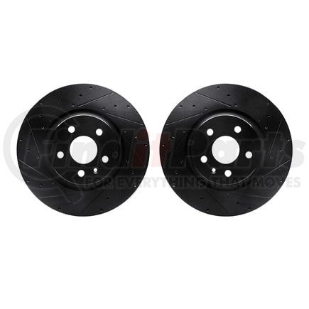 8002-26000 by DYNAMIC FRICTION COMPANY - Brake Rotors - Drilled & Slotted - Black