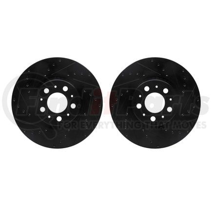 8002-27022 by DYNAMIC FRICTION COMPANY - Brake Rotors - Drilled & Slotted - Black