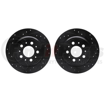 8002-27039 by DYNAMIC FRICTION COMPANY - Brake Rotors - Drilled & Slotted - Black