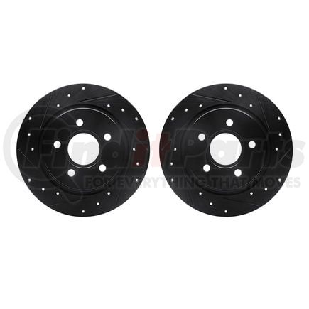 8002-27038 by DYNAMIC FRICTION COMPANY - Brake Rotors - Drilled & Slotted - Black