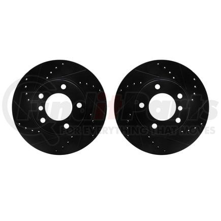 8002-31011 by DYNAMIC FRICTION COMPANY - Brake Rotors - Drilled & Slotted - Black