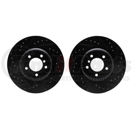 8002-31017 by DYNAMIC FRICTION COMPANY - Brake Rotors - Drilled & Slotted - Black