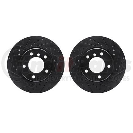 8002-31027 by DYNAMIC FRICTION COMPANY - Brake Rotors - Drilled & Slotted - Black