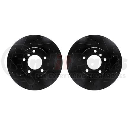 8002-31050 by DYNAMIC FRICTION COMPANY - Brake Rotors - Drilled & Slotted - Black