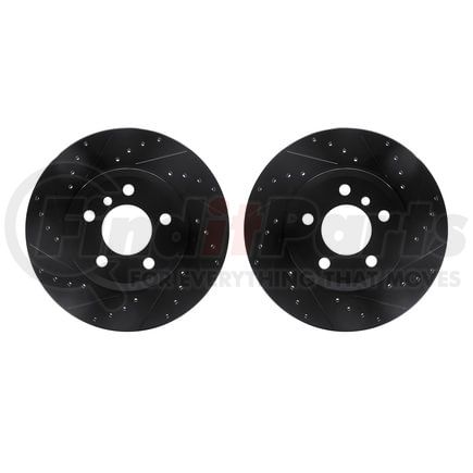 8002-31055 by DYNAMIC FRICTION COMPANY - Brake Rotors - Drilled & Slotted - Black