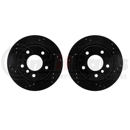 8002-31078 by DYNAMIC FRICTION COMPANY - Brake Rotors - Drilled & Slotted - Black