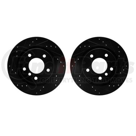 8002-31080 by DYNAMIC FRICTION COMPANY - Brake Rotors - Drilled & Slotted - Black