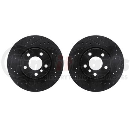 8002-31117 by DYNAMIC FRICTION COMPANY - Brake Rotors - Drilled & Slotted - Black