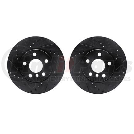 8002-32007 by DYNAMIC FRICTION COMPANY - Brake Rotors - Drilled & Slotted - Black