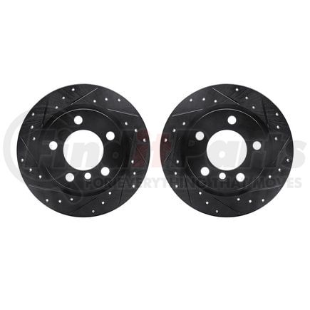 8002-32018 by DYNAMIC FRICTION COMPANY - Brake Rotors - Drilled & Slotted - Black
