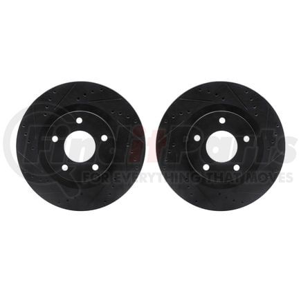 8002-39000 by DYNAMIC FRICTION COMPANY - Brake Rotors - Drilled & Slotted - Black