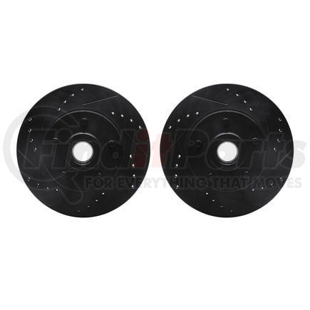 8002-39008 by DYNAMIC FRICTION COMPANY - Brake Rotors - Drilled & Slotted - Black
