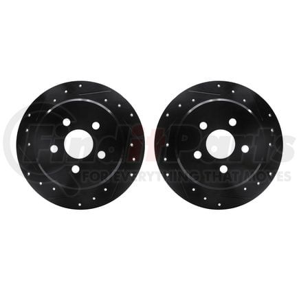 8002-39022 by DYNAMIC FRICTION COMPANY - Brake Rotors - Drilled & Slotted - Black