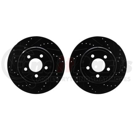 8002-39020 by DYNAMIC FRICTION COMPANY - Brake Rotors - Drilled & Slotted - Black