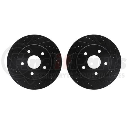 8002-40006 by DYNAMIC FRICTION COMPANY - Brake Rotors - Drilled & Slotted - Black