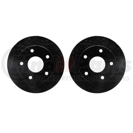 8002-40057 by DYNAMIC FRICTION COMPANY - Brake Rotors - Drilled & Slotted - Black