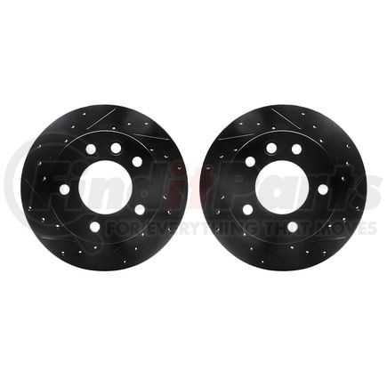 8002-40073 by DYNAMIC FRICTION COMPANY - Brake Rotors - Drilled & Slotted - Black