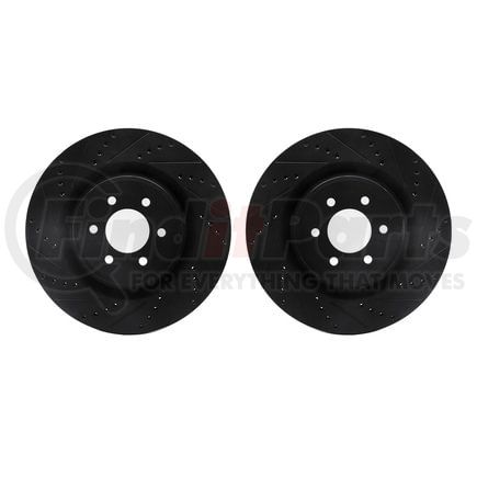8002-40076 by DYNAMIC FRICTION COMPANY - Brake Rotors - Drilled & Slotted - Black