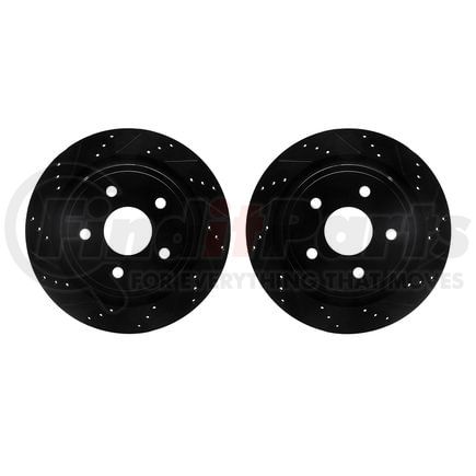 8002-40081 by DYNAMIC FRICTION COMPANY - Brake Rotors - Drilled & Slotted - Black