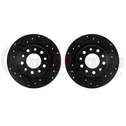 8002-40088 by DYNAMIC FRICTION COMPANY - Brake Rotors - Drilled & Slotted - Black