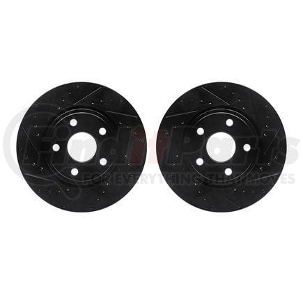 8002-42005 by DYNAMIC FRICTION COMPANY - Brake Rotors - Drilled & Slotted - Black