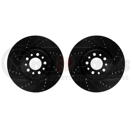 8002-42003 by DYNAMIC FRICTION COMPANY - Brake Rotors - Drilled & Slotted - Black