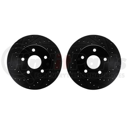 8002-42016 by DYNAMIC FRICTION COMPANY - Brake Rotors - Drilled & Slotted - Black