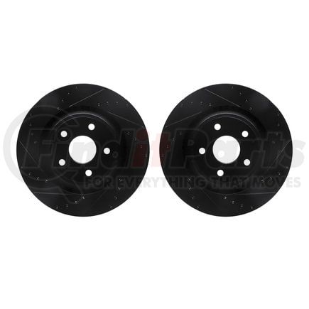 8002-42017 by DYNAMIC FRICTION COMPANY - Brake Rotors - Drilled & Slotted - Black