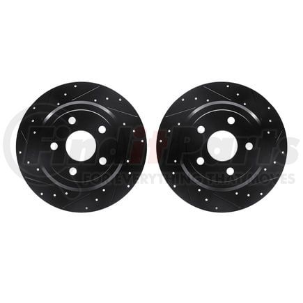 8002-42026 by DYNAMIC FRICTION COMPANY - Brake Rotors - Drilled & Slotted - Black