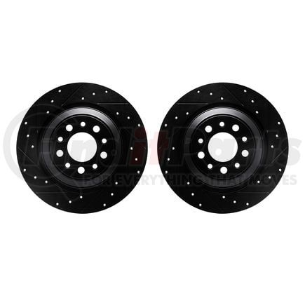 8002-42030 by DYNAMIC FRICTION COMPANY - Brake Rotors - Drilled & Slotted - Black