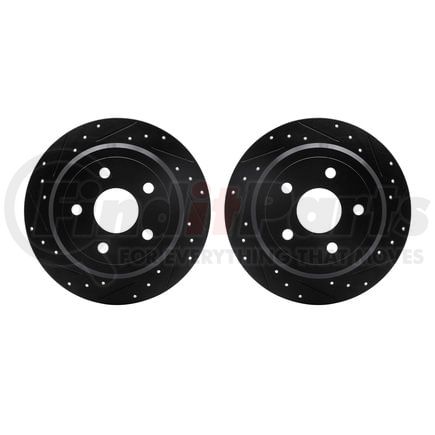 8002-42037 by DYNAMIC FRICTION COMPANY - Brake Rotors - Drilled & Slotted - Black