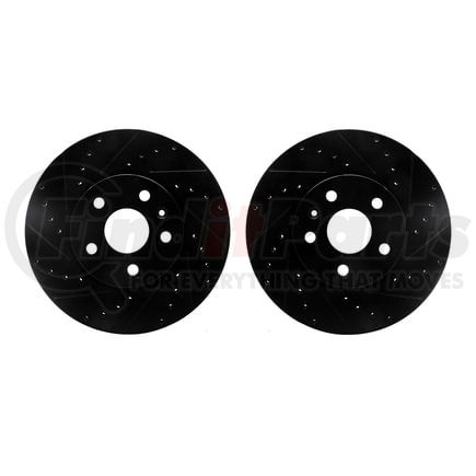 8002-45000 by DYNAMIC FRICTION COMPANY - Brake Rotors - Drilled & Slotted - Black