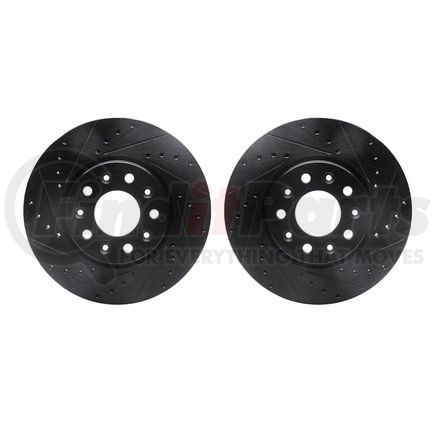 8002-45006 by DYNAMIC FRICTION COMPANY - Brake Rotors - Drilled & Slotted - Black