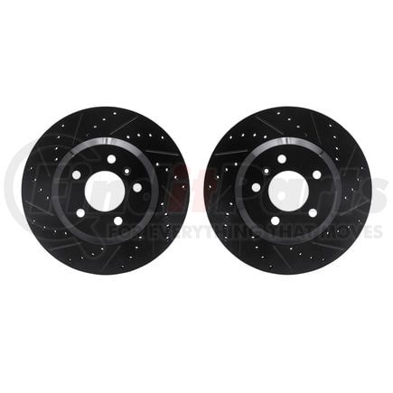 8002-45009 by DYNAMIC FRICTION COMPANY - Brake Rotors - Drilled & Slotted - Black