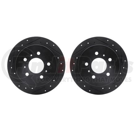 8002-45015 by DYNAMIC FRICTION COMPANY - Brake Rotors - Drilled & Slotted - Black