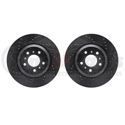 8002-46000 by DYNAMIC FRICTION COMPANY - Brake Rotors - Drilled & Slotted - Black