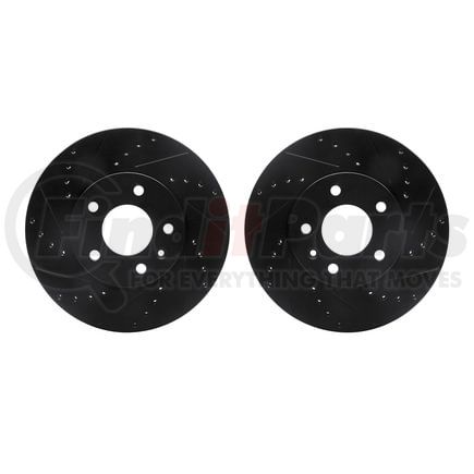 8002-46006 by DYNAMIC FRICTION COMPANY - Brake Rotors - Drilled & Slotted - Black