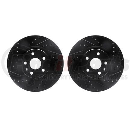 8002-46017 by DYNAMIC FRICTION COMPANY - Brake Rotors - Drilled & Slotted - Black