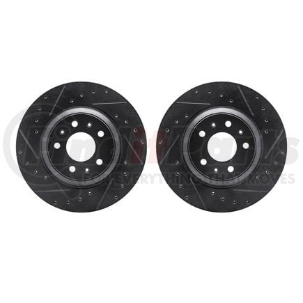 8002-46015 by DYNAMIC FRICTION COMPANY - Brake Rotors - Drilled & Slotted - Black