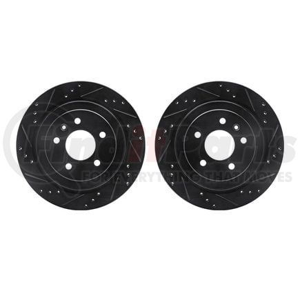 8002-46032 by DYNAMIC FRICTION COMPANY - Brake Rotors - Drilled & Slotted - Black