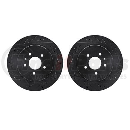 8002-46037 by DYNAMIC FRICTION COMPANY - Brake Rotors - Drilled & Slotted - Black