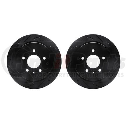 8002-46035 by DYNAMIC FRICTION COMPANY - Brake Rotors - Drilled & Slotted - Black